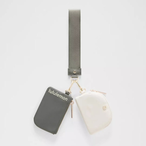 lululemon athletica Handbags - *NWT* LULULEMON Dual Pouch Wristlet, Color - Grey Sage/Light Ivory